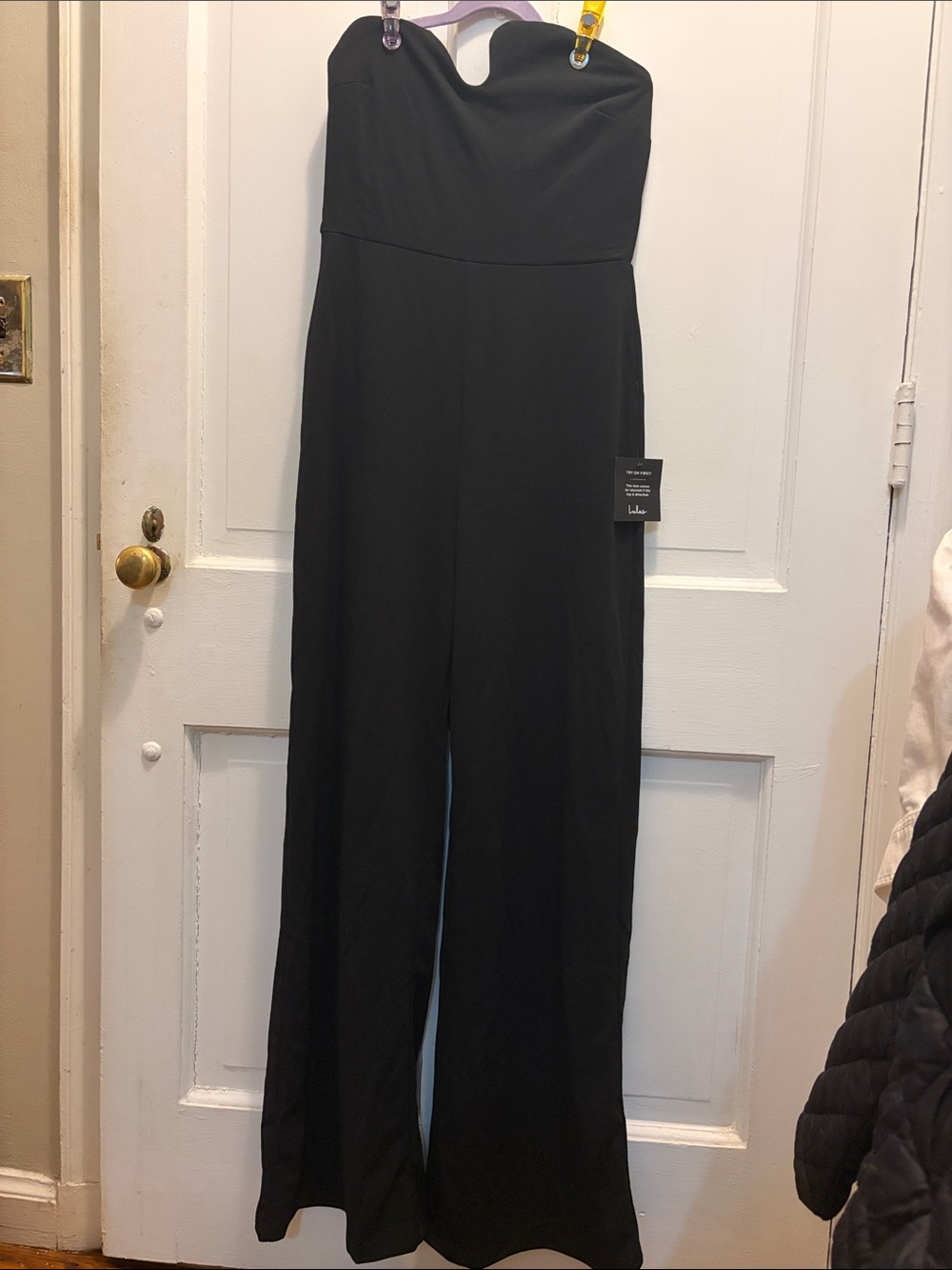 Strapless Wide-Leg Jumpsuit - Black